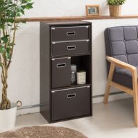 永井興産 カラーボックス専用収納BOX-H 幅190×奥行269×高さ270mm ブラウン NK-861BR 1セット（2個入）（直送品）