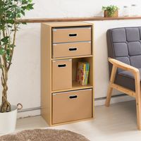 永井興産 カラーボックス専用収納BOX-W 幅386×奥行269×高さ270mm ナチュラル NK-862NA 1個（直送品）