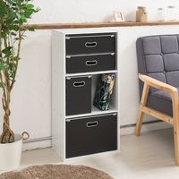 永井興産 カラーボックス専用収納BOX-W 幅386×奥行269×高さ270mm ブラック NK-862BK 1個（直送品）