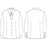 チクマ ブラウス リボン付き（長袖） AR1440-3-5（直送品）