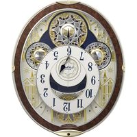 RHYTHM（リズム） リズム 電波からくり時計 掛け時計 スモールワールドノエルMS 縦457×横379mm 木目 8MN407RH23 1個（直送品）