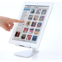 サンワダイレクト iPad・タブレット縦置きスタンド（アルミ・横置き対応・シルバー） 200-STN005 1個（直送品）