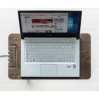 ソファサイドテーブル(デスクサイドテーブル・USB充電器収納タイプ・天然木/スチール使用・ブラック) 200-STN030BK 1個（直送品）