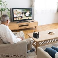 サンワダイレクト テレビスピーカー(ワイヤレス・テレビ用・手元スピーカー・充電式・最大30m・ホワイト) 400-SP083W 1個（直送品）