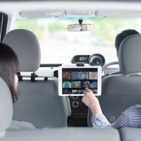 サンワダイレクト 車載ヘッドレストホルダー（ヘッドレスト・タブレット・スマートフォン・後部座席用・位置調整） 200-CAR070 1個（直送品）