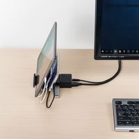 サンワダイレクト スマホ充電スタンド（4ポート・USBハブ付・USB3.0・USB充電・セルフパワー・バスパワー） 400-HUB059 1個（直送品）