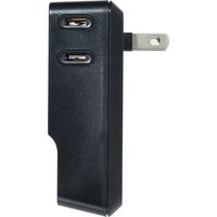 サンワダイレクト コンセントタップ付きUSB-ACアダプタ（AC3ポート・USB2ポート・2.4A・ブラック） 700-AC016BK 1個（直送品）