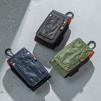 サンワダイレクト スマホ・iPhone収納ポーチ（カラビナ付・アルファデザイン・ダブルタイプ・モバイルバッテリーケース・デジカメ収納・カーキ） 1個（直送品）