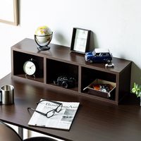 サンワダイレクト メディアラック（3段・木製・収納ラック・隙間収納・スリムラック・ブラウン） 200-FCD061BR 1個（直送品）