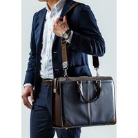 サンワダイレクト ダレスバッグ（ビジネスバッグ・日本製・ショルダーベルト付属・2WAY・デニム使用・鍵付・ネイビー） 200-BAG145NV 1個（直送品）