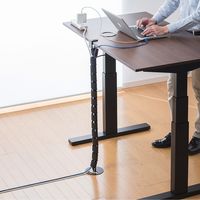 昇降デスク用ケーブルカバー(クランプ式・ブラック・ケーブルカバー・配線カバー・昇降デスク用・137cm) 200-CA039 1個（直送品）