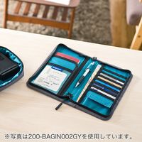 サンワダイレクト パスポートケース（トラベルオーガナイザー・13ポケット・航空券対応・Lサイズ・ブラック） 200-BAGIN002BK 1個（直送品）