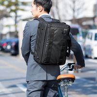 サンワダイレクト 3WAYビジネスバッグ（マチ拡張・26リットル・耐水・止水ファスナー） 200-BAG126BK 1個（直送品）