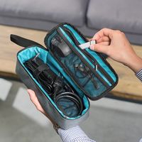 サンワダイレクト ガジェットポーチ（ACアダプタ収納ケース・モバイルバッテリーケース・縦長・キャリングケース・グレー） 1個（直送品）