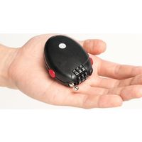 サンワダイレクト カバン盗難防止ワイヤーロック（巻き取り式・ダイヤル錠） 200-SL042BK 1個（直送品）