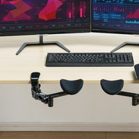 サンワダイレクト エルゴノミクスアームレスト（アームレスト・エルゴノミクス・クランプ式・ブラック） 200-TOK011BK 1個（直送品）