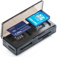 サンワダイレクト メモリーカードケース付きカードリーダー 400-ADR316BK 1個（直送品）