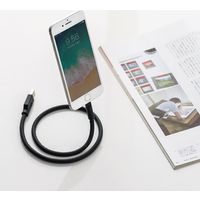 サンワダイレクト ライトニングケーブル（フレキシブルケーブル・Apple MFi認証品・充電・同期・60cm・ブラック） 500-IPLM022 1本（直送品）