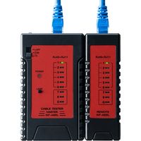 サンワダイレクト LANテスター（LANケーブル/RJ-45・モジュラーケーブル/RJ-11対応・LEDライト内蔵・親機・子機脱着可能） 1個（直送品）