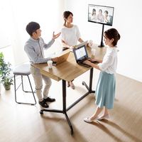 サンワサプライ ガス昇降ミーティングデスク 幅1500×奥行800×高さ765～1165mm ブラック ERD-MTGA15080LM 1台（直送品）