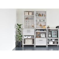 佐藤産業 LAFIKA（ラフィカ） キッチンラック ハイタイプ 幅600×奥行400×高さ1800mm ホワイト LF180-60HC WH 1台（直送品）