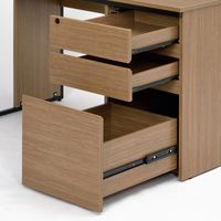 【車上渡し】アール・エフ・ヤマカワ ワーキングデスク 片袖机 幅1200×奥行700×高さ700mm ウォルナット 1台（直送品）