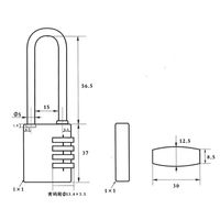 【南京錠】 ハイロジック ダイヤル錠 お好きな番号に変更できる 屋外でも使える 4段弦長文字合わせ GS-814 1パック