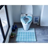 FUJIEI マシュマロ便座カバークッション ラインブルー 4個セット 4545229145171（直送品）