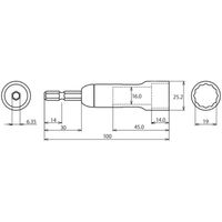 ロブテックス ストロック　スタンダードソケット　高耐久タイプ　12角　対辺19ｍｍ DSX19 1個