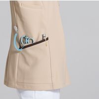 フォーク レディスジップスクラブ エクルベージュ×ブラウン 7069SC-10-L 1枚　スクラブ