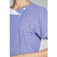 フォーク レディスジップスクラブ ダークネイビー×ホワイト HI706-17-M 1枚　スクラブ