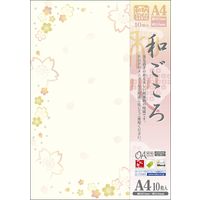 ササガワ OA対応和柄用紙 和ごころ A4判 金色桜 4-1045 1セット(1冊(10枚)×5)