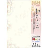 ササガワ OA対応和柄用紙 和ごころ A4判 花七宝 4-1043 1セット(1冊(10枚)×5)