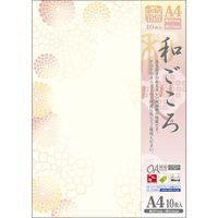 ササガワ OA対応和柄用紙 和ごころ A4判 華まどか 4-1047 1セット(1冊(10枚)×5)