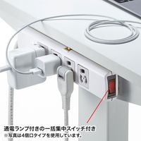 延長コード 電源タップ 5m 3P（ピン） 6個口 スイッチ ライトグレー TAP-SP36MG-5 サンワサプライ 1個