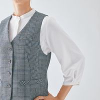 カーシーカシマ ベスト ブルーチェック 13号 ESV771-66_13 1着