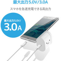 携帯・タブレット・スマホ・USB充電器 3.0A出力 USB-C×1ポート ホワイトフェイス MPA-ACC18WF エレコム 1個
