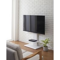 クロシオ TV台 壁掛け風 アングル調整可能 ハイ 54541 幅700×奥行400×高さ1265mm ホワイト I0206 1台（直送品）
