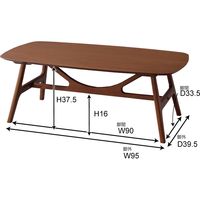 東谷 センターテーブル 幅1100×奥行500×高さ400mm ブラウン VET-628 1台（直送品）