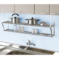 田窪工業所 水切棚 水切りネット付パイプ棚 ネジ止めタイプ 幅1200×奥行250×高さ450mm DN2-120 1台（直送品）