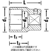 エスコ 1”DRx65mm ソケット EA617VA-65 1個（直送品）