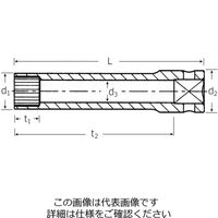 エスコ 3/8”DRx3/8” スプラインソケット EA617YP-211 1個（直送品）