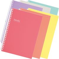 リヒトラブ Pastello ツイストノート A5S 24穴 リーフ30枚 ルージュ N-1958-2 1冊