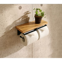 【アウトレット】【軒先渡し】【アウトレット】ヤマソロ TAO トイレットペーパーホルダー 2連 スチールグリーン×木部ナチュラル 1個（直送品）