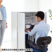 サンワサプライ テレワーク向けカートデスク 省スペース シリンダー錠 幅802×奥行728×高さ1250mm ホワイト RAC-TW01 1個（直送品）