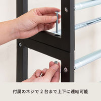 永井興産 伸縮式シューズラック 3段 幅545～935×奥行205×高さ450mm ブラック NK-7303 BK 1台（直送品）