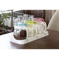 セーブ・インダストリー ガラス製カラフル調味料カップ 3P (スプーン付き) SV-6315 1個