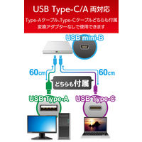 DVDドライブ M-DISC 対応 USB2.0 Type-C 再生&編集&書込ソフト付 ホワイト LDR-PMK8U2CVWH ロジテック 1個