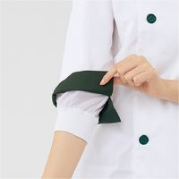 住商モンブラン コックコート 男女兼用 7分袖 ホワイト×ワイン 6-438 1枚