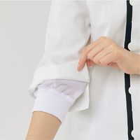 住商モンブラン コックコート 男女兼用 7分袖 ブラック×ライトグレー 6-420 1枚